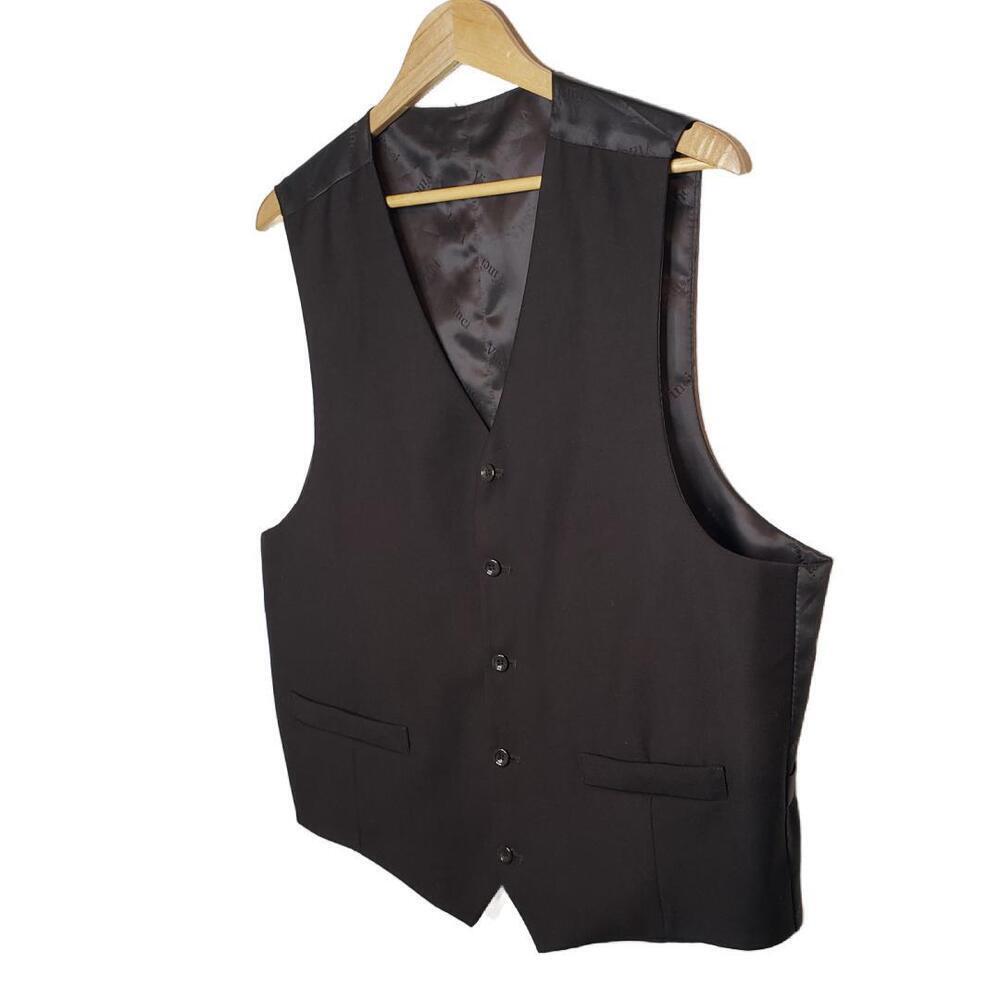 Vinci Men's Sz 44L Dark Brown Monogram Vest, Preppy Dark Academia(1627) - Picture 2 of 6